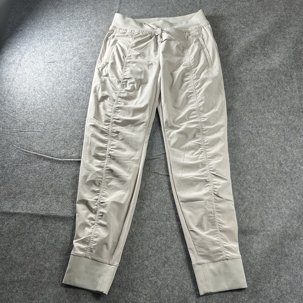 Athleta Altitude Pant Women 6 Khaki Stretch Drawstring Jogger High Rise Athletic